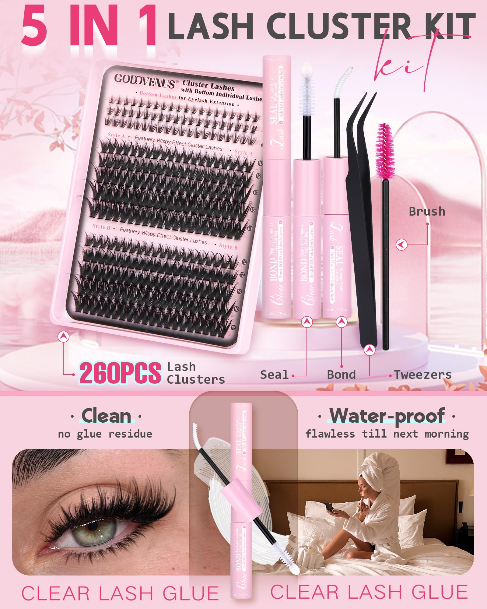 Goddvenus Lash Clusters Application Tool close-up for precise placement.