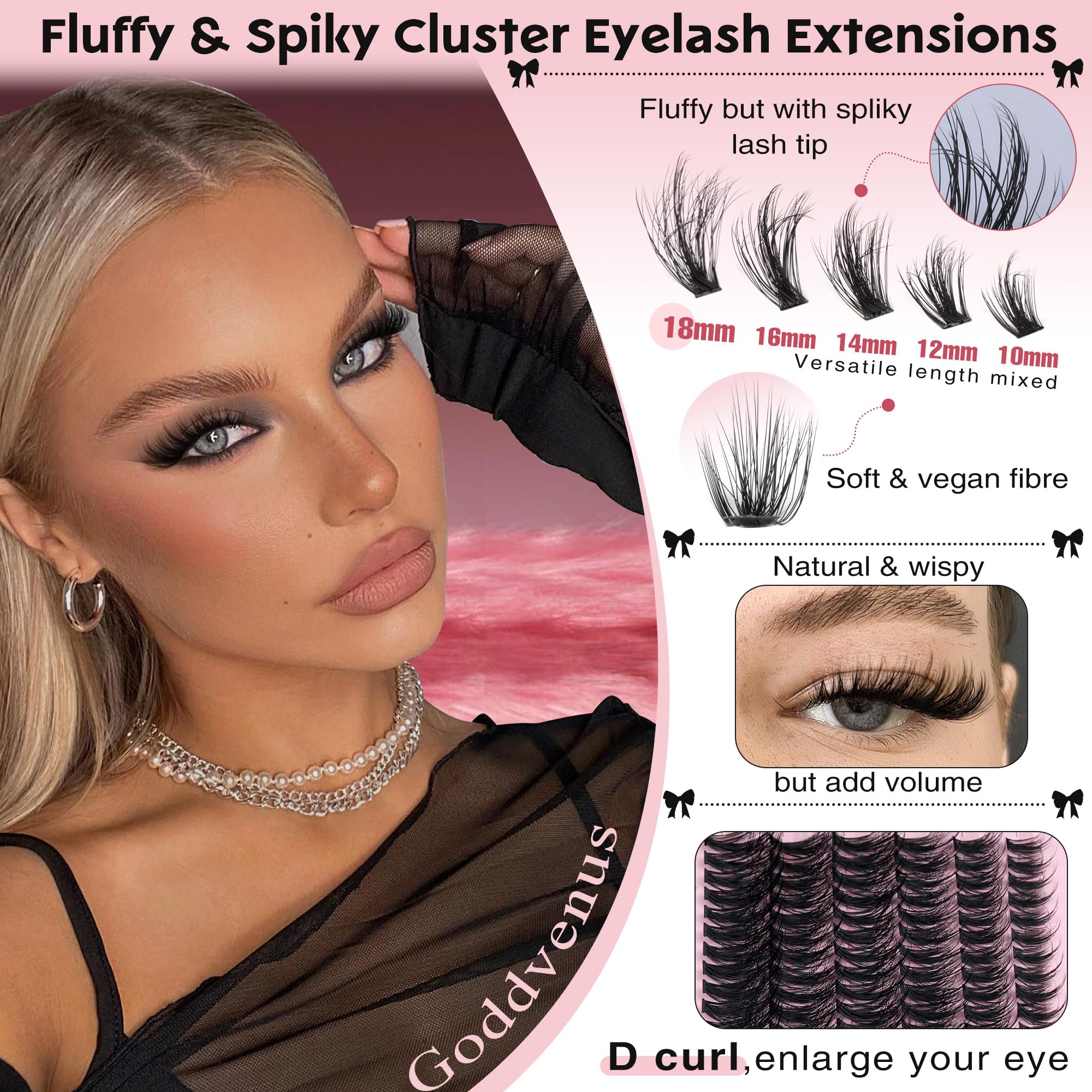 Goddvenus lash clusters fluffy for lightweight, all-day comfort.