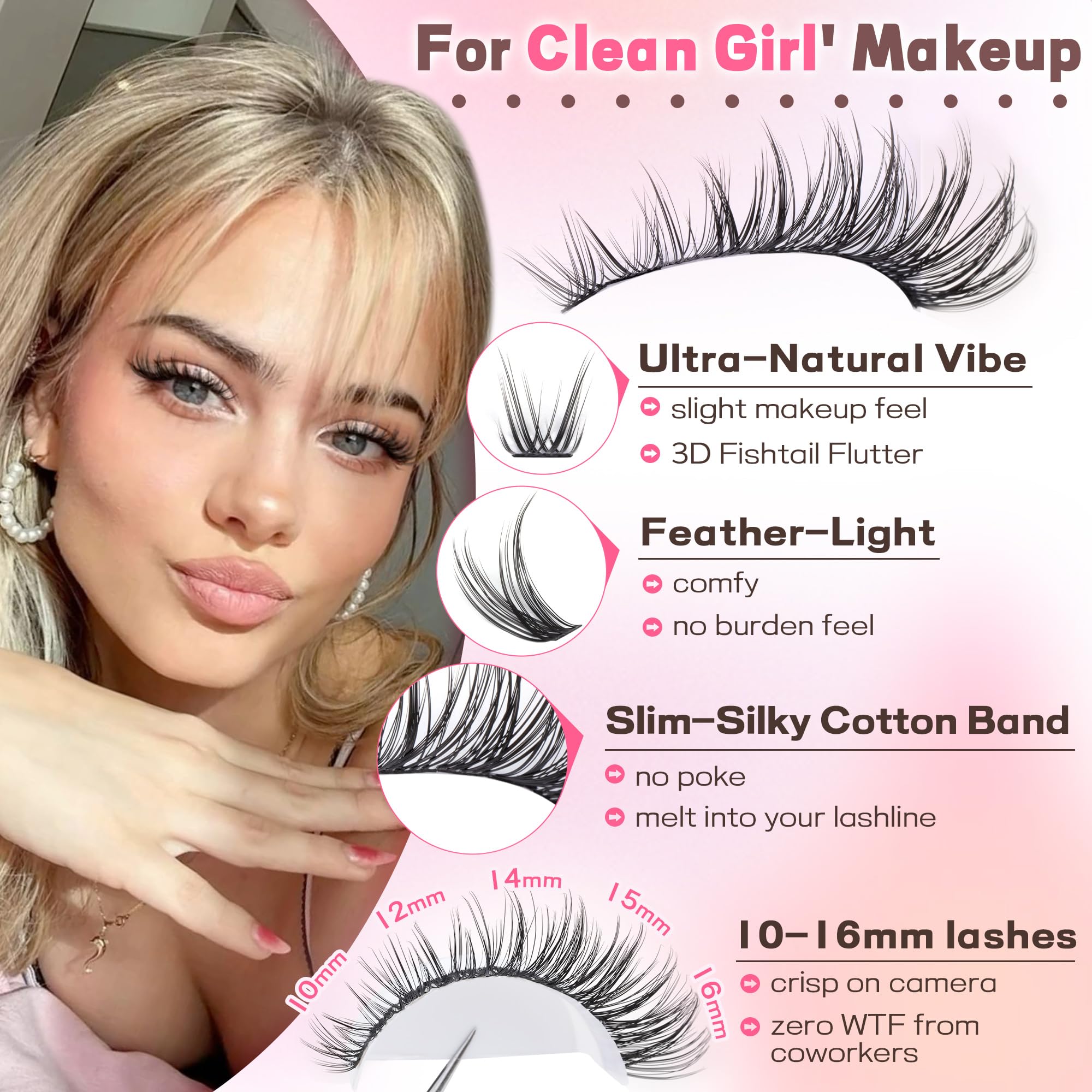 Goddvenus Lash Clusters Kit contents laid out for quick DIY lash setup
