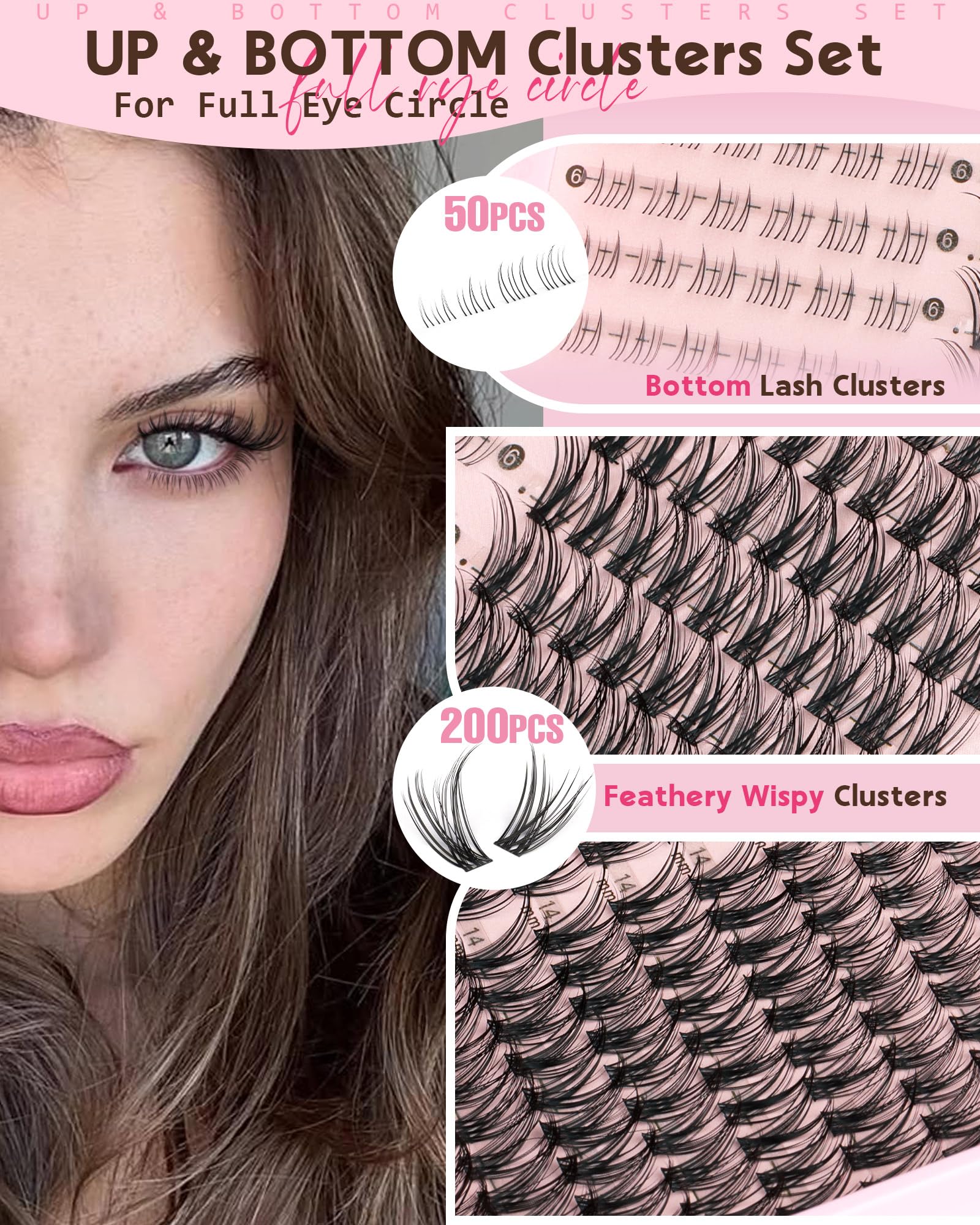 Goddvenus lash clusters kit tools include tweezers and brush for precise application