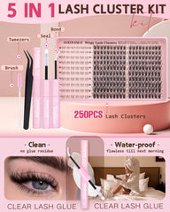 Goddvenus lash clusters kit close-up showing wispy design for natural flutter