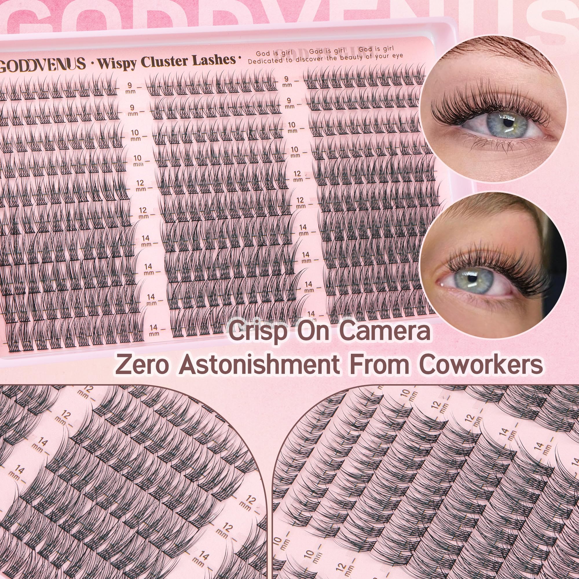 Goddvenus Lash Clusters Natural Blend creates a soft, believable lash line.