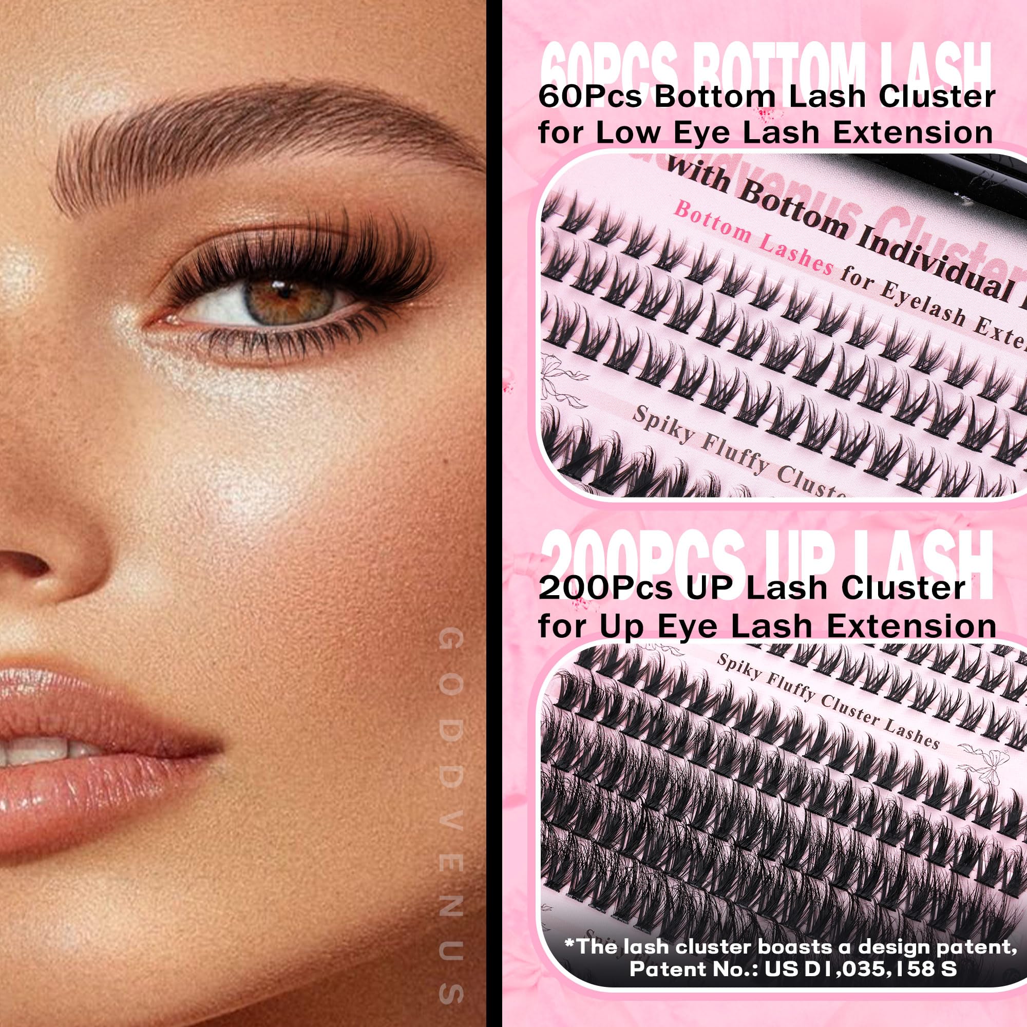Goddvenus Lash extension kit tweezers offer precise at-home application.