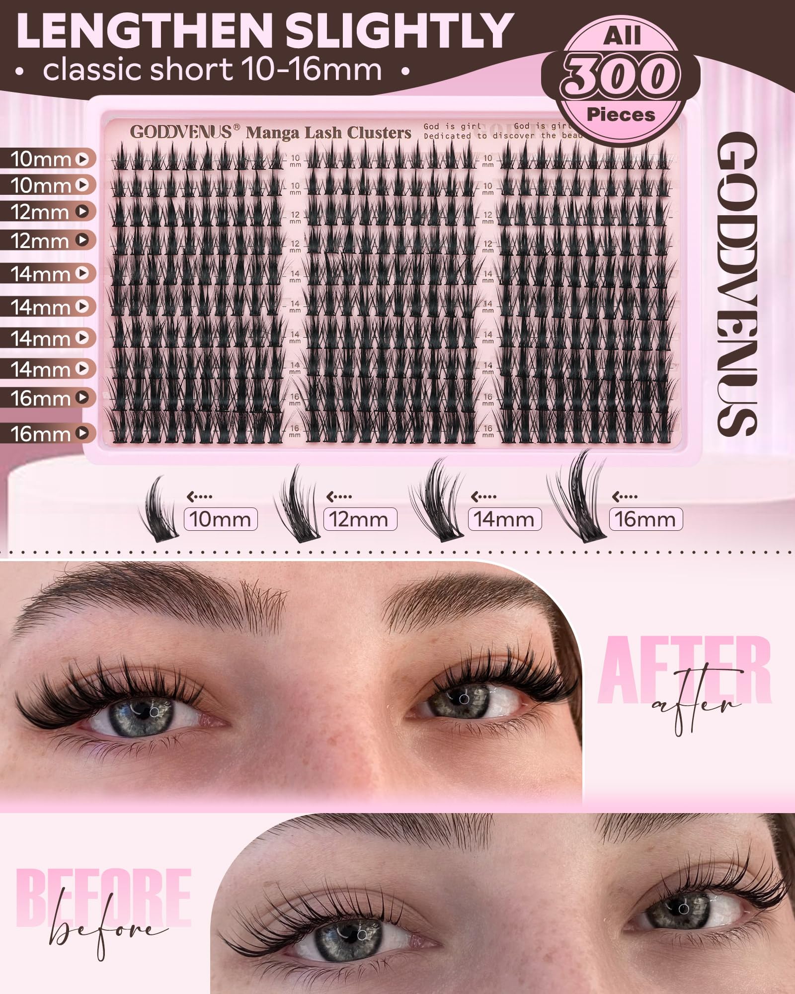 Goddvenus 300-pcs pack enables endless mix-and-match lash looks