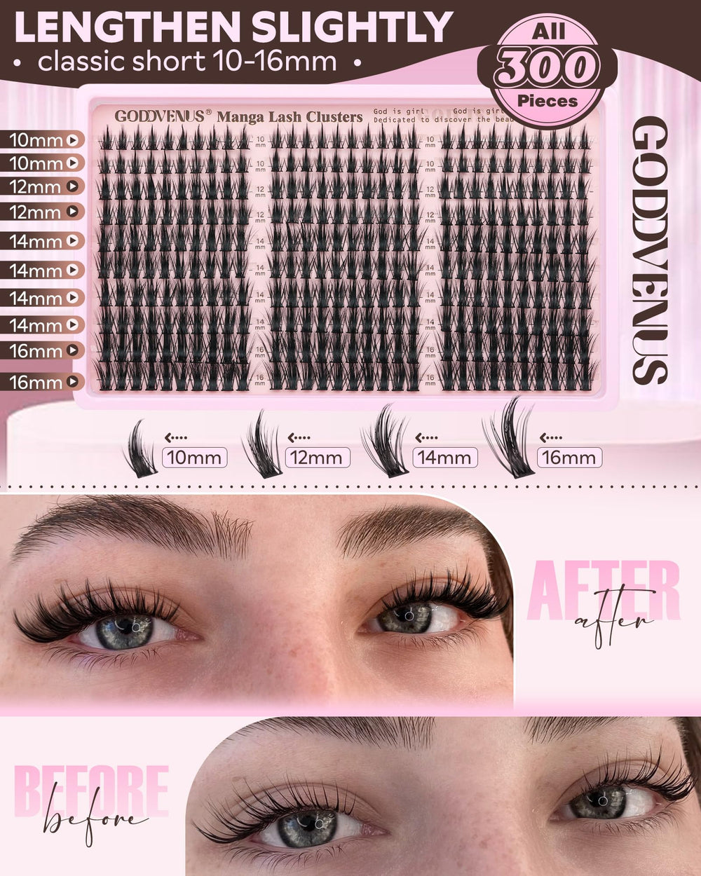 Goddvenus 300-pcs pack enables endless mix-and-match lash looks