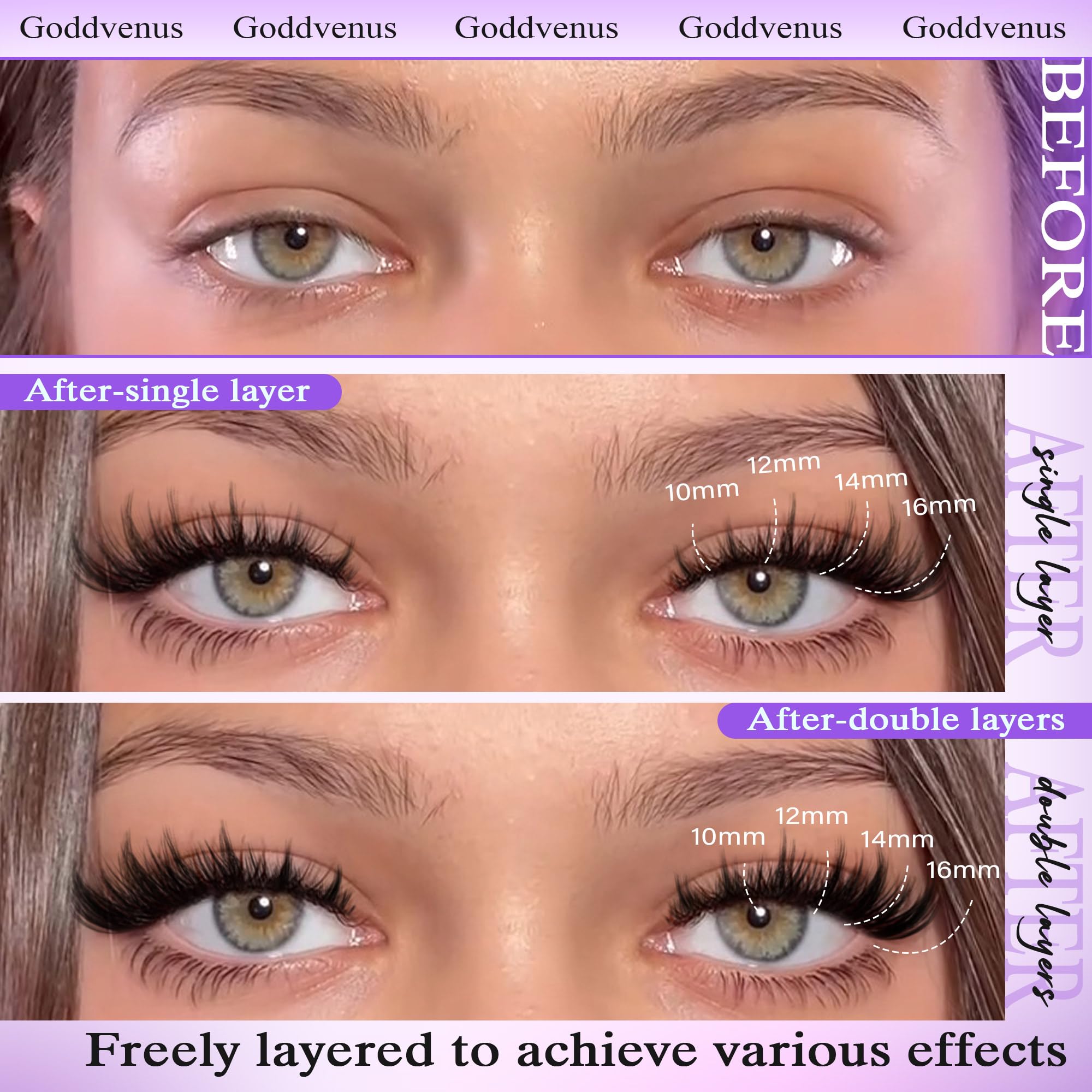 Goddvenus Manga Lash Cluster Kit lightweight materials for comfortable wear.