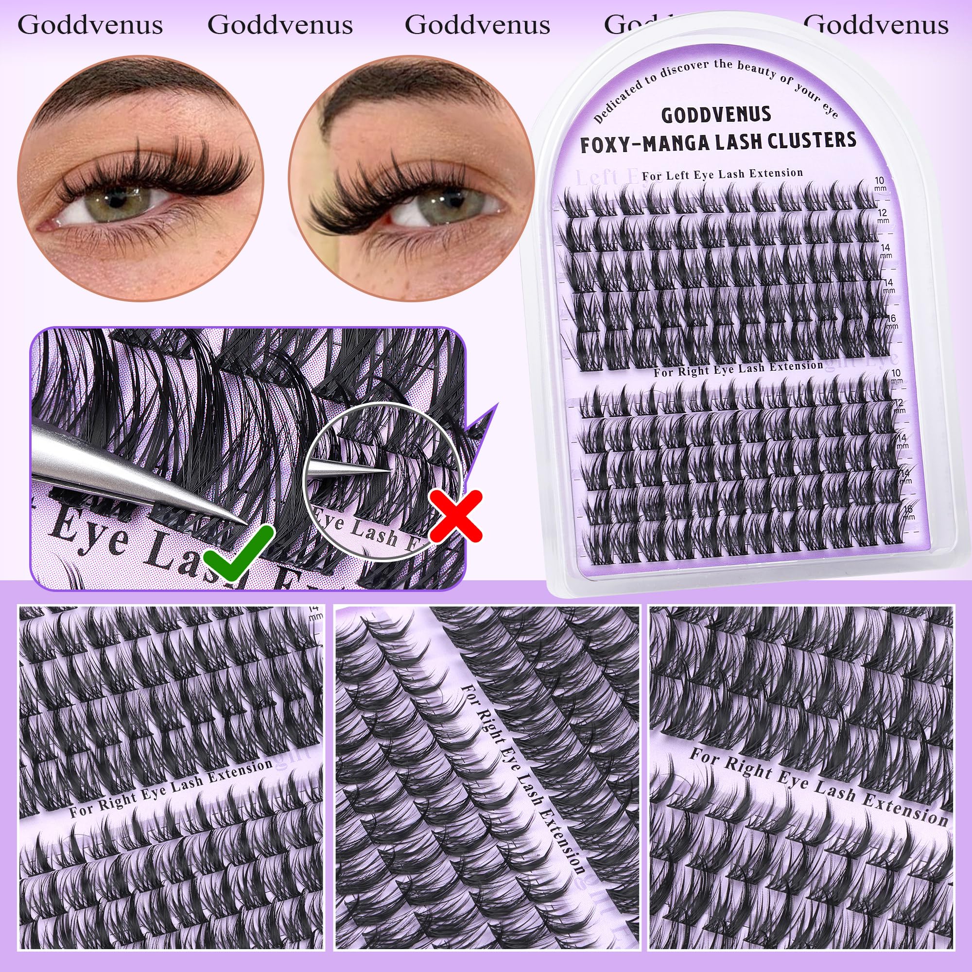 Goddvenus Manga Lash Cluster Kit unique foxy design for standout style.