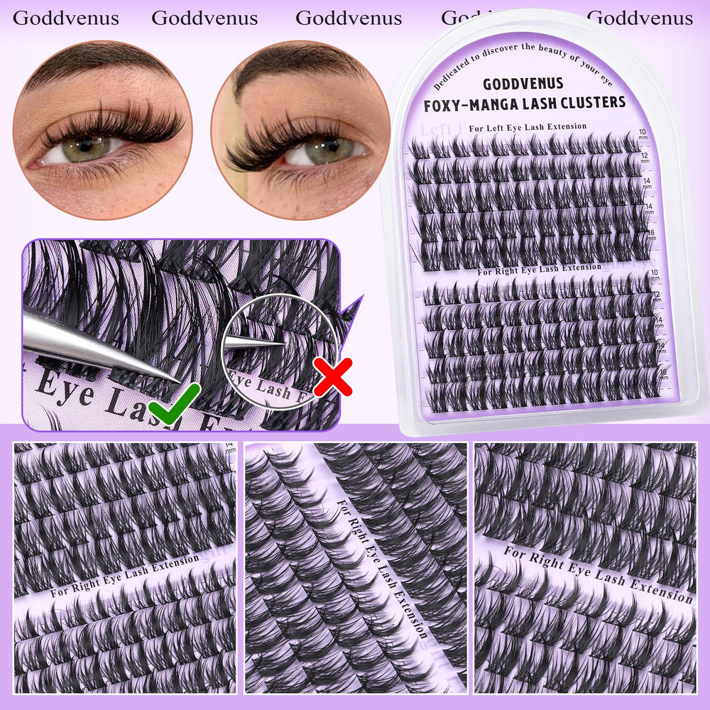 Goddvenus Manga Lash Cluster Kit unique foxy design for standout style.