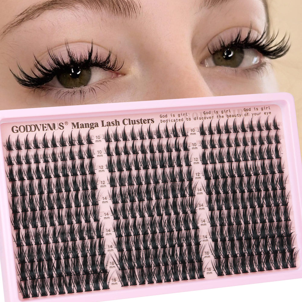 Goddvenus Manga Lash Clusters 10-16mm collection for versatile manga-inspired eyes