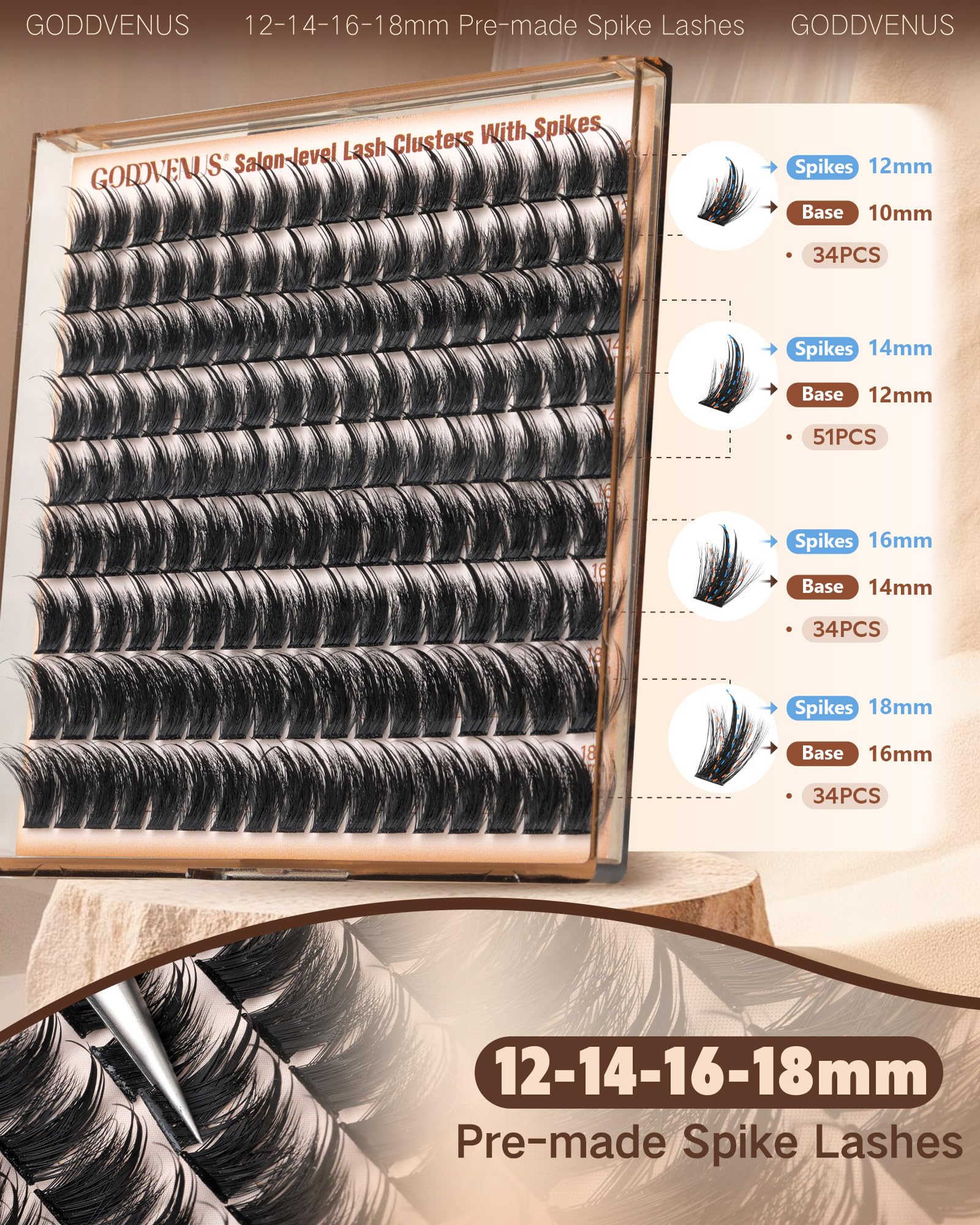Goddvenus lengths 12-18mm let you customize Cat Eye or Doll looks
