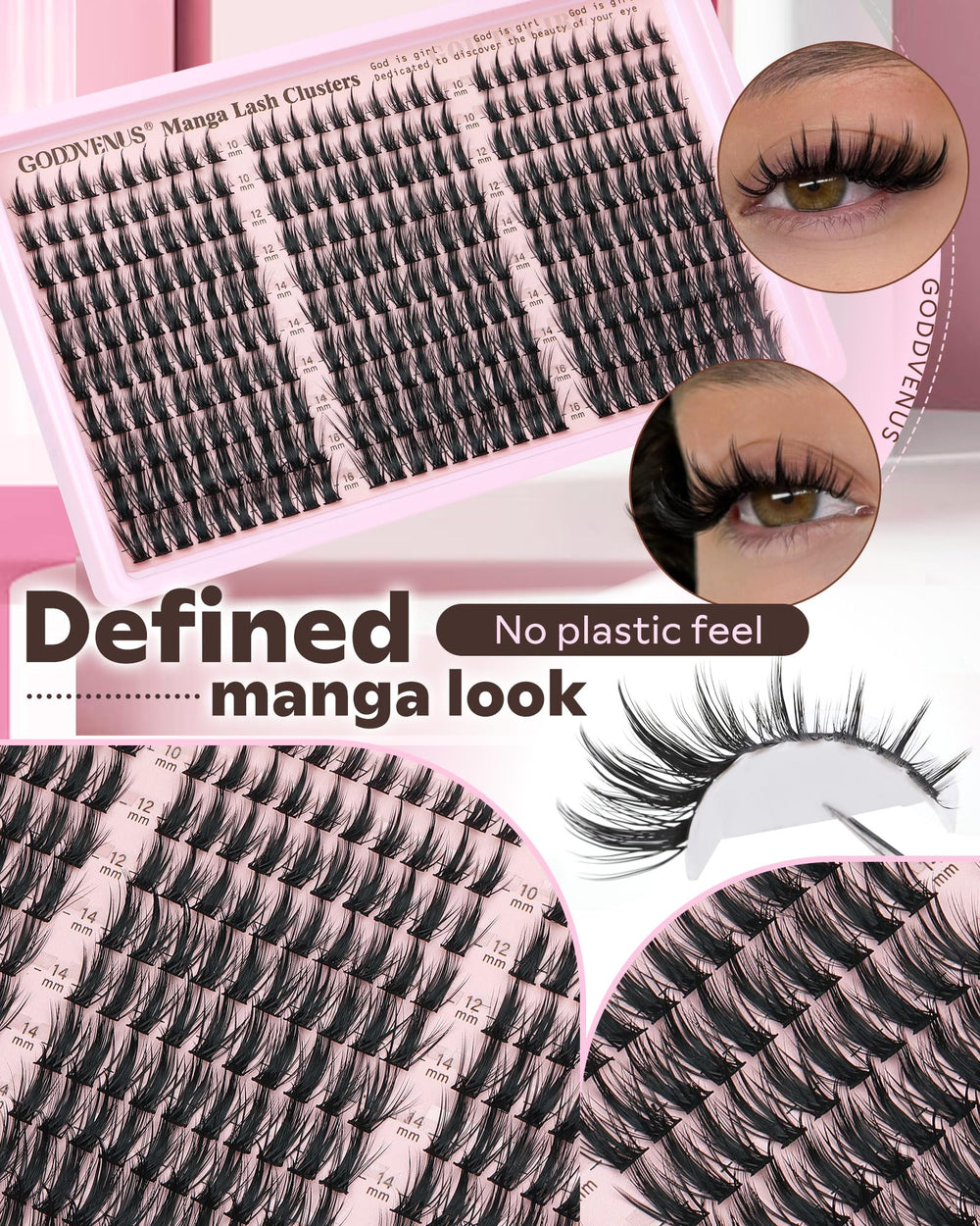 Goddvenus Natural soft fiber lash clusters feel light and realistic on your own lashes