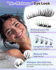 Goddvenus natural-blend lash clusters during application for effortless DIY lashes.