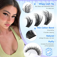 Goddvenus natural fluffy clusters blend for wispy volume