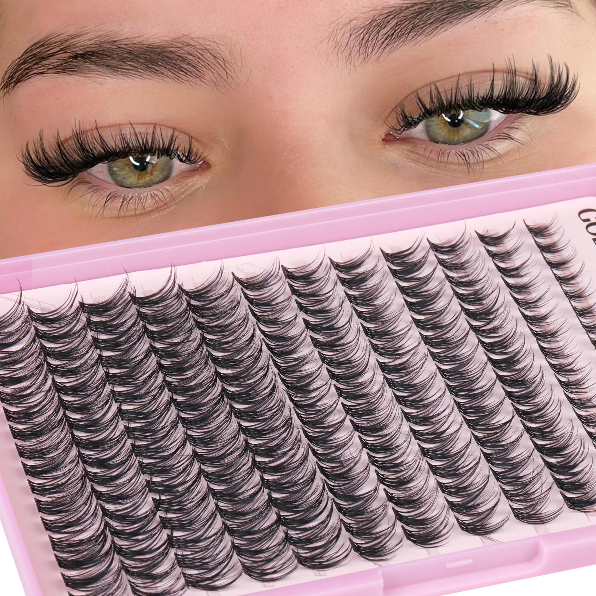 Goddvenus natural glam look blending with real lashes.