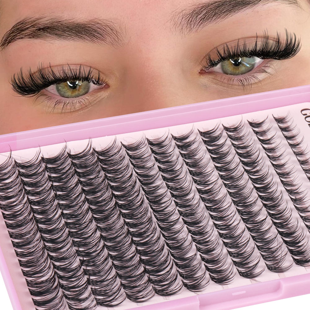 Goddvenus natural glam look blending with real lashes.