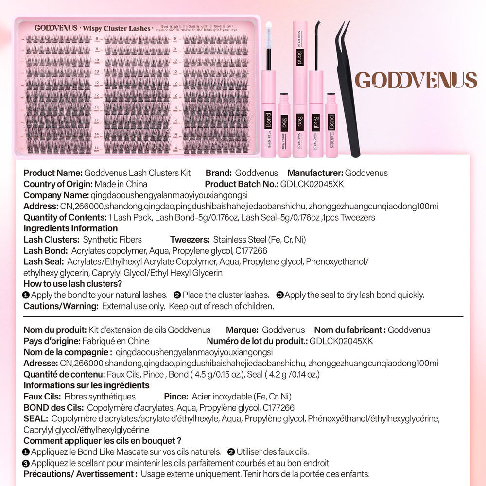 Goddvenus natural-look lash clusters visual demonstrates subtle enhancement for everyday makeup.