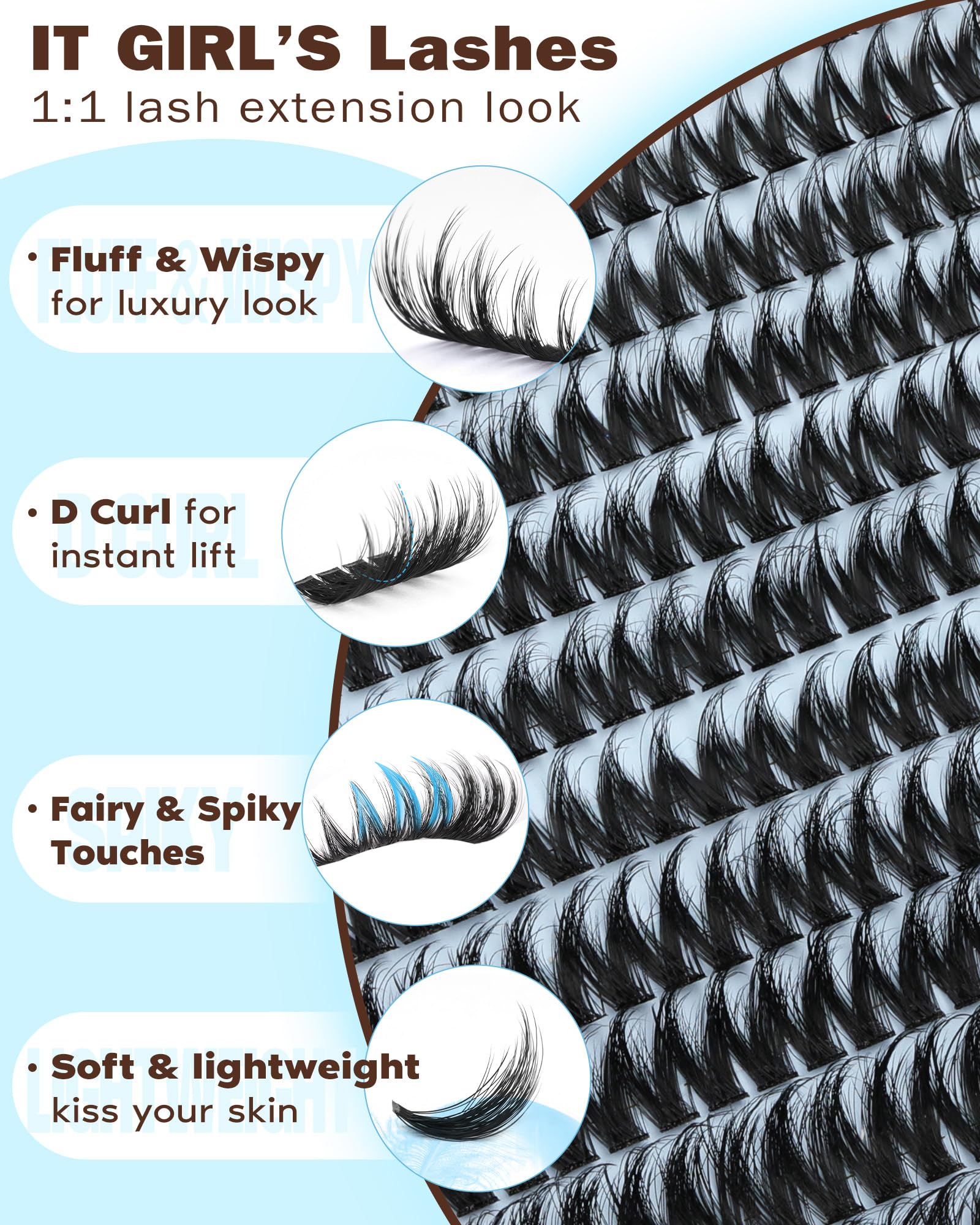 Goddvenus precision tweezers for accurate placement of lash clusters.