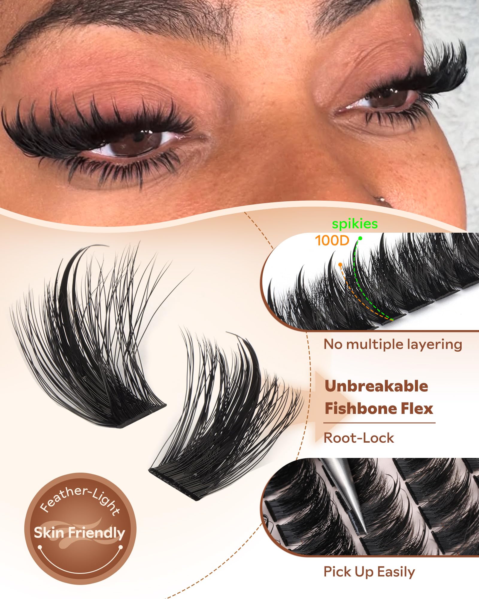 Goddvenus root-lock fishbone flex for easy, mess-free application