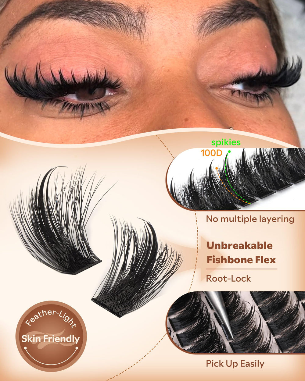 Goddvenus Root-Lock with Fishbone Flex enables easy pickup and clean application.