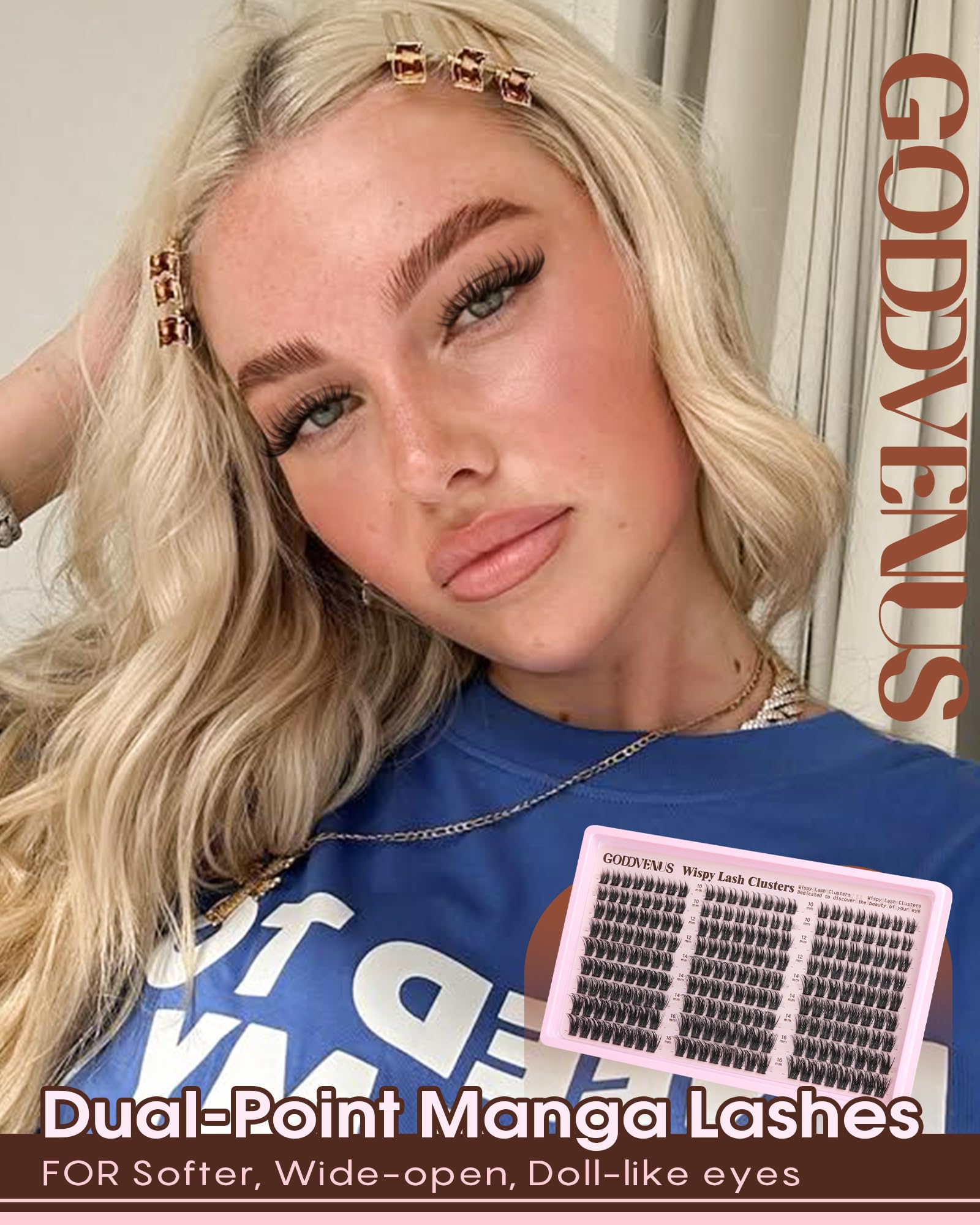 Goddvenus spiky texture lash clusters for quick, precise placement.