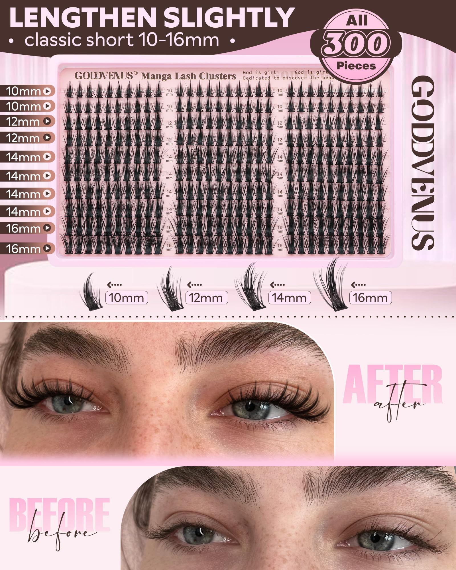 Goddvenus Spiky Wispy Lash Design adds defined tips for a polished awake look.
