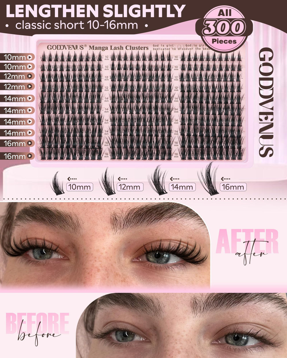 Goddvenus Spiky Wispy Lash Design adds defined tips for a polished awake look.