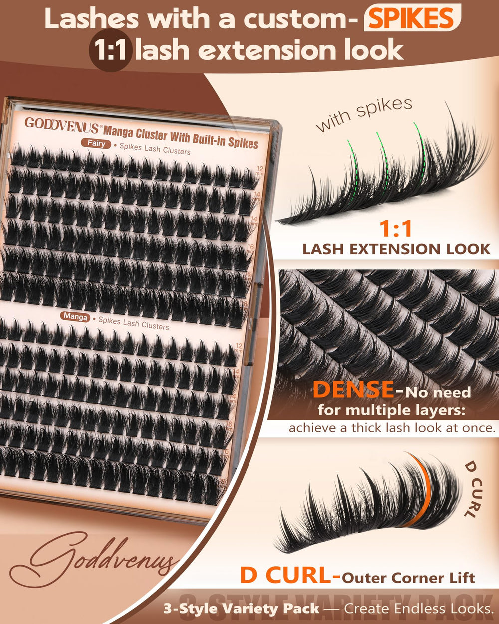 Goddvenus two-style variety lets natural or glam looks.