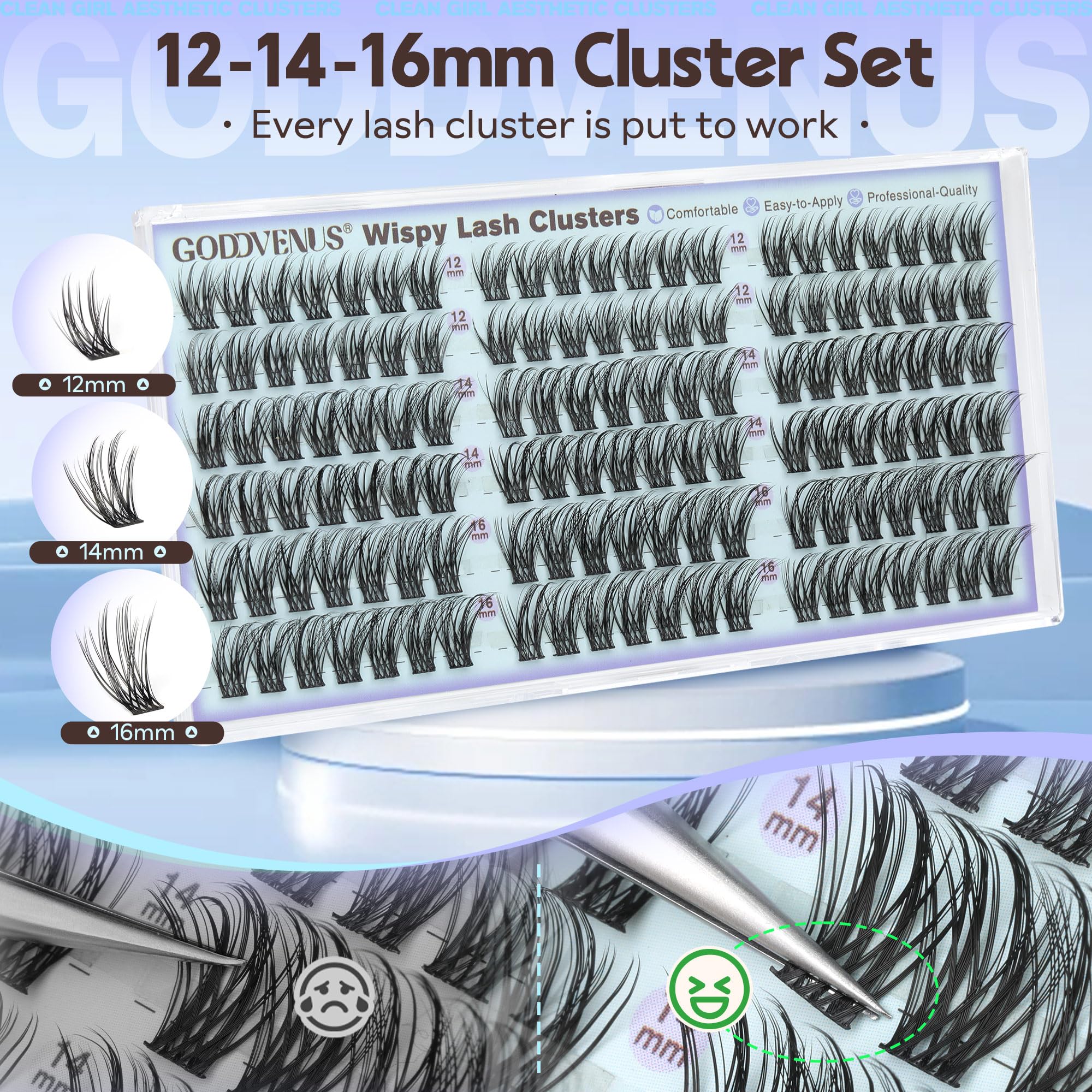 Goddvenus ultra-soft false lashes for all-day comfort and wear.
