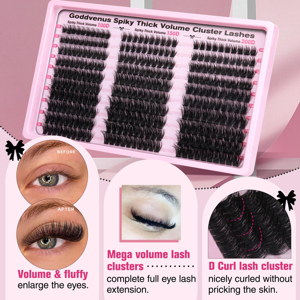 Goddvenus voluminous lash look at home with 300-piece set