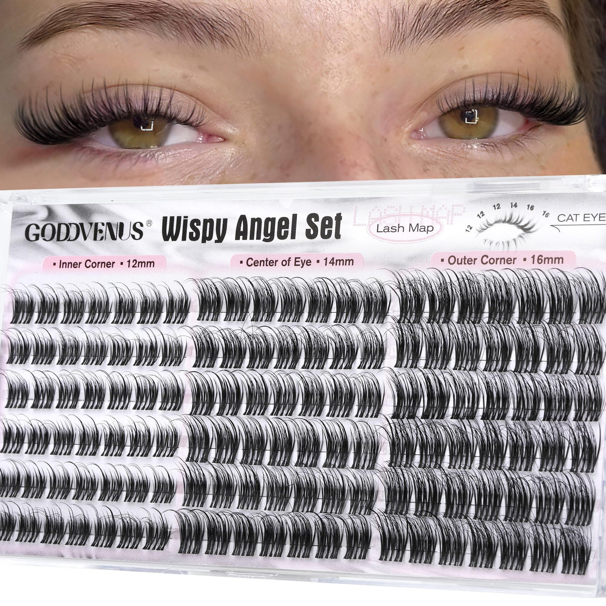 Goddvenus Wispy lash clusters 12mm for natural everyday lashes