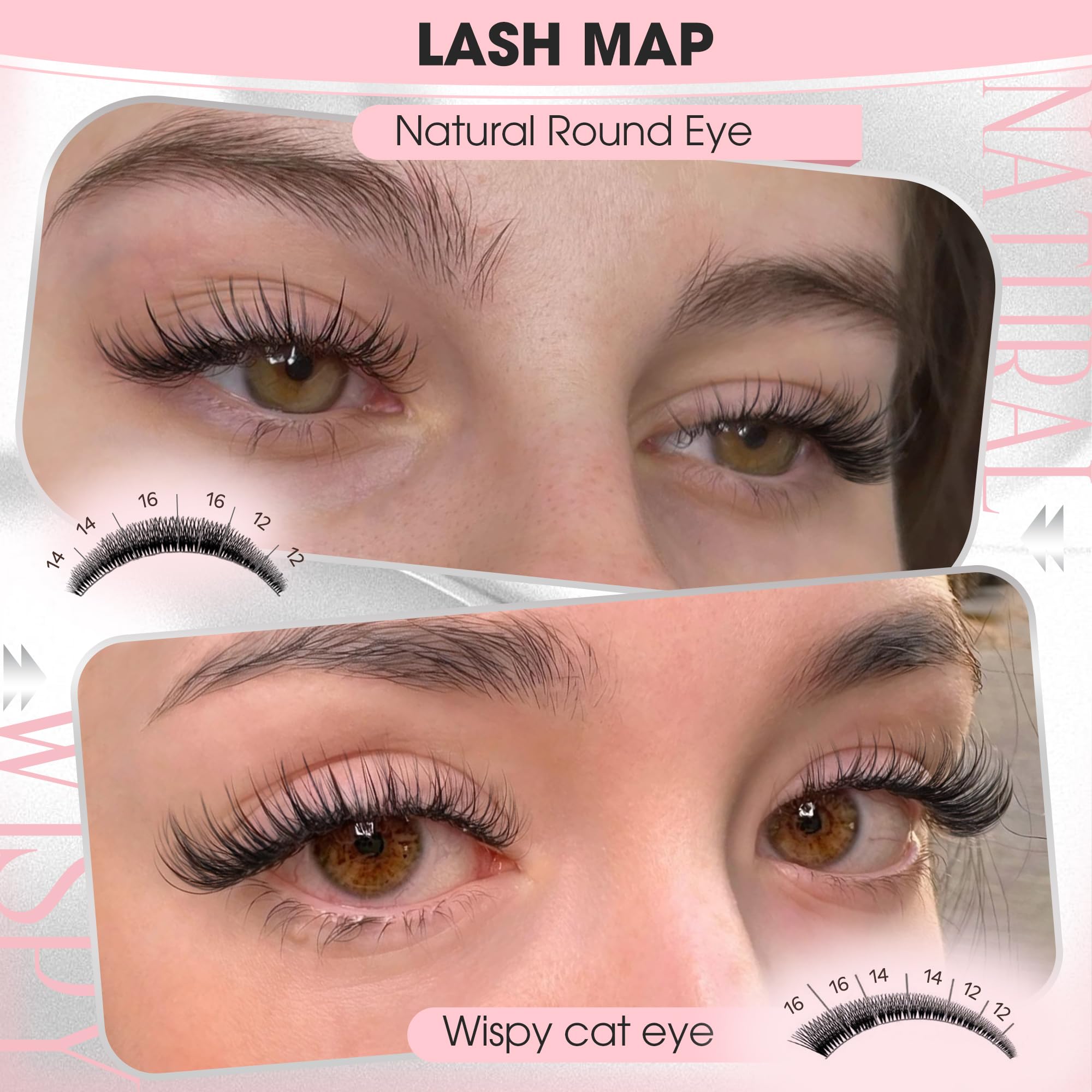 Goddvenus Wispy lash clusters 16mm for lifted drama