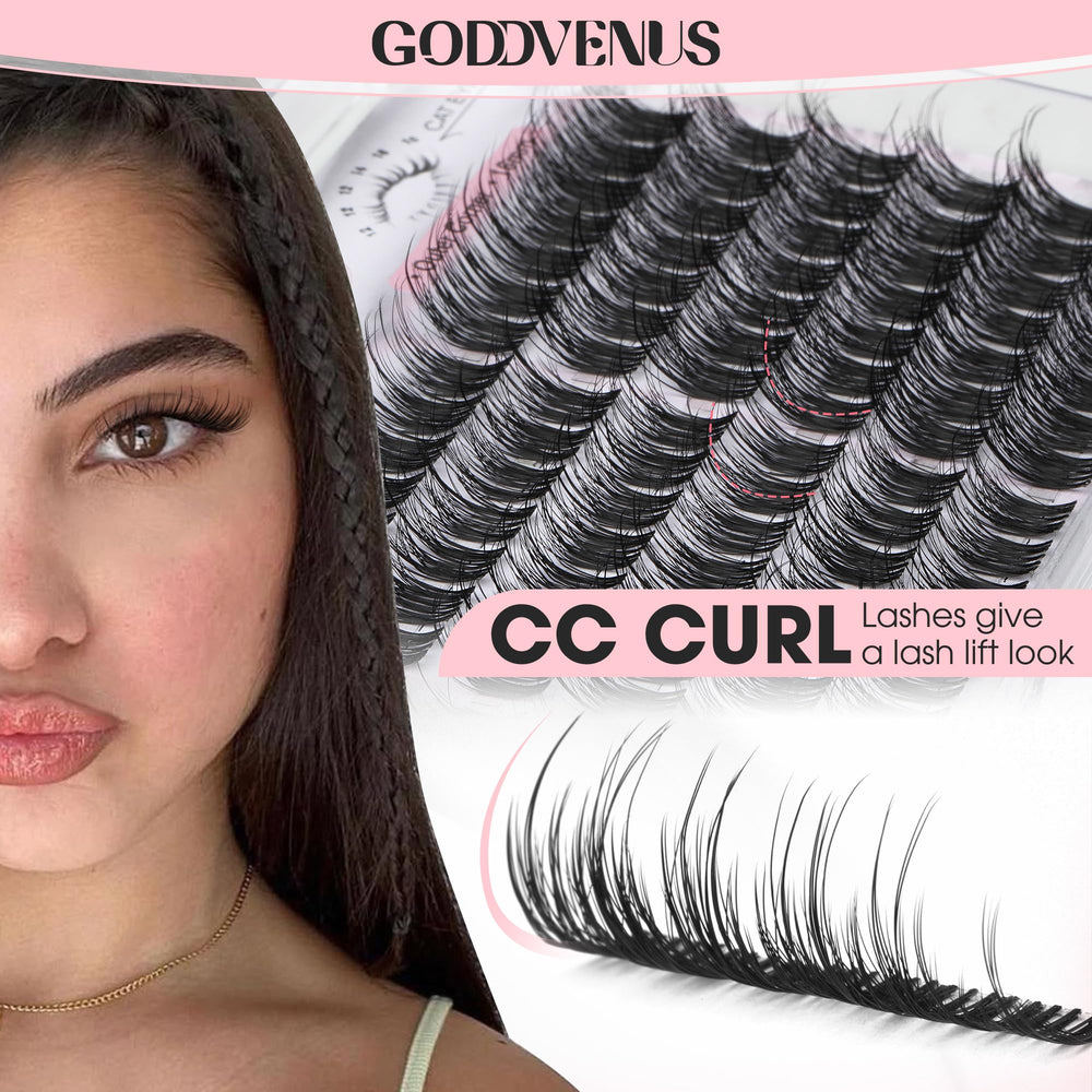 Goddvenus Wispy lash clusters Cat Eye for outer edge lift