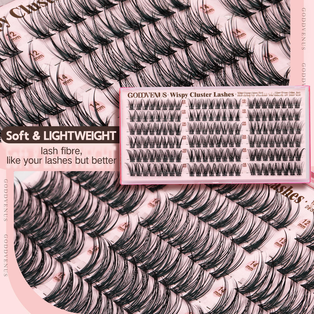 Goddvenus 16mm lash clusters for fuller flutter with lifted appeal