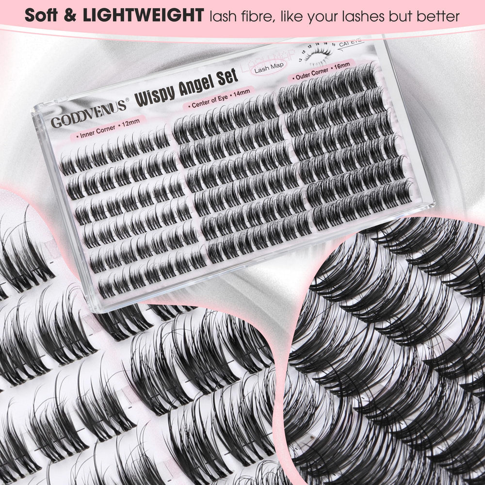 Goddvenus Wispy lash clusters D curl for subtle drama