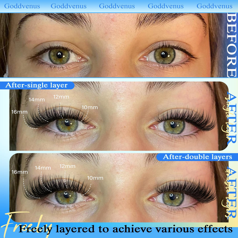 Goddvenus cruelty-free synthetic fibers ensure ethical, long-lasting lashes.