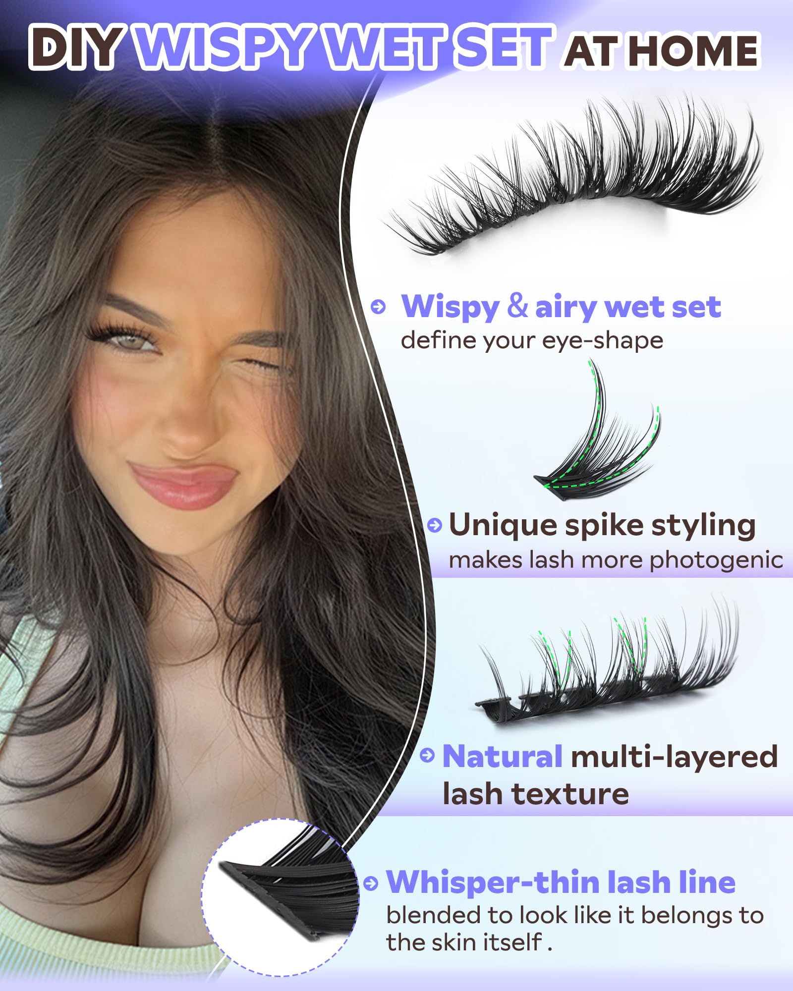 Goddvenus Wispy Lash Clusters Kit glue bottle for strong adhesion.