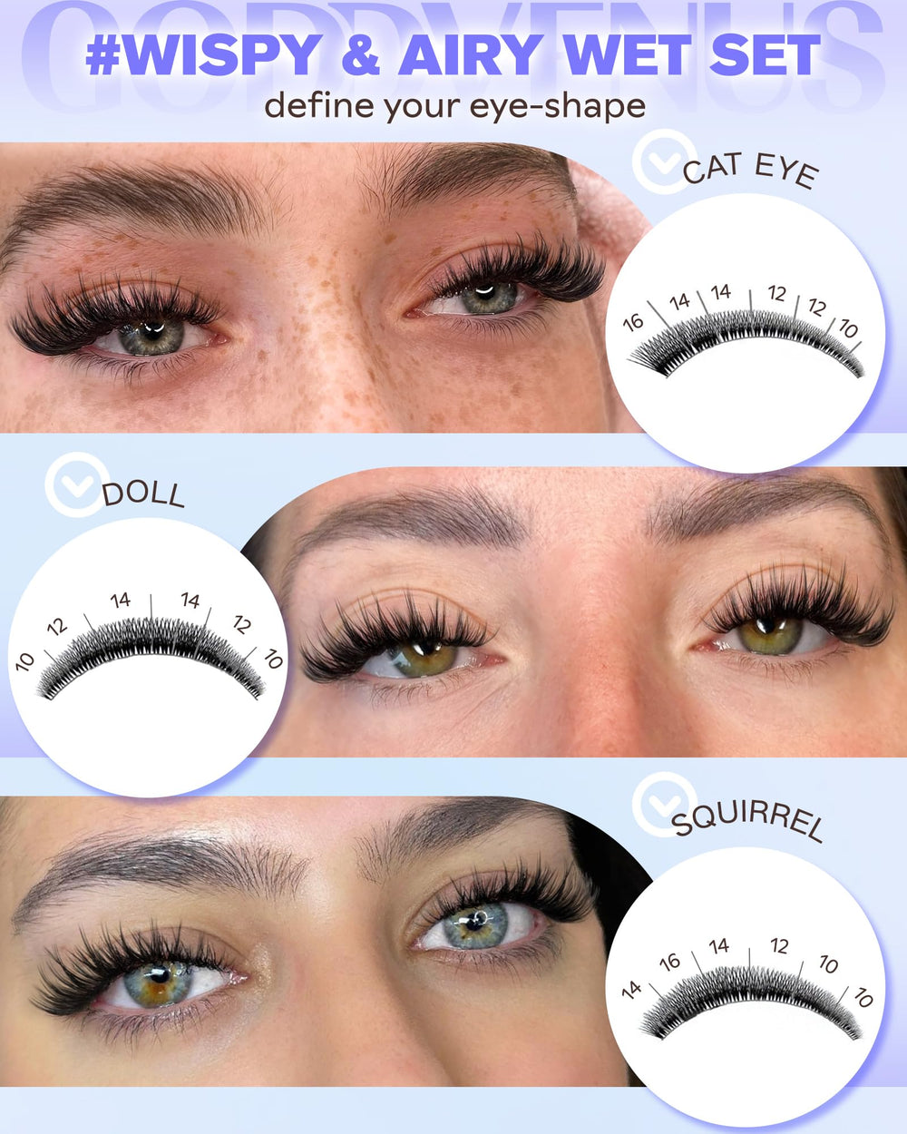 Goddvenus Wispy Lash Clusters Kit tweezers for precise placement.