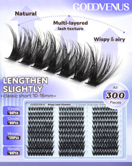 Goddvenus Wispy Lash Clusters Kit varied lengths for natural to dramatic looks.