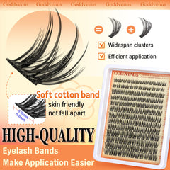 Goddvenus Wispy Lash Clusters with soft cotton band for all-day comfort
