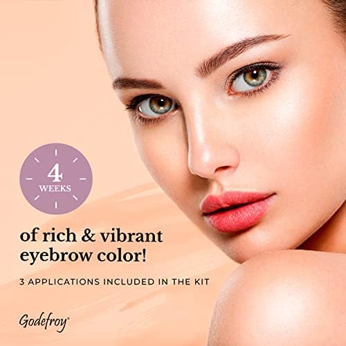 Godefroy brow color step 1 application shows initial color deposit