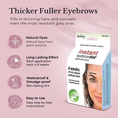 Close-up of Godefroy brow color bottle highlighting compact design