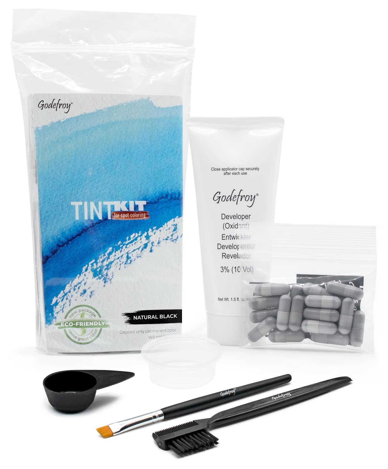 Godefroy hair color tint kit with 20 applications for home use
