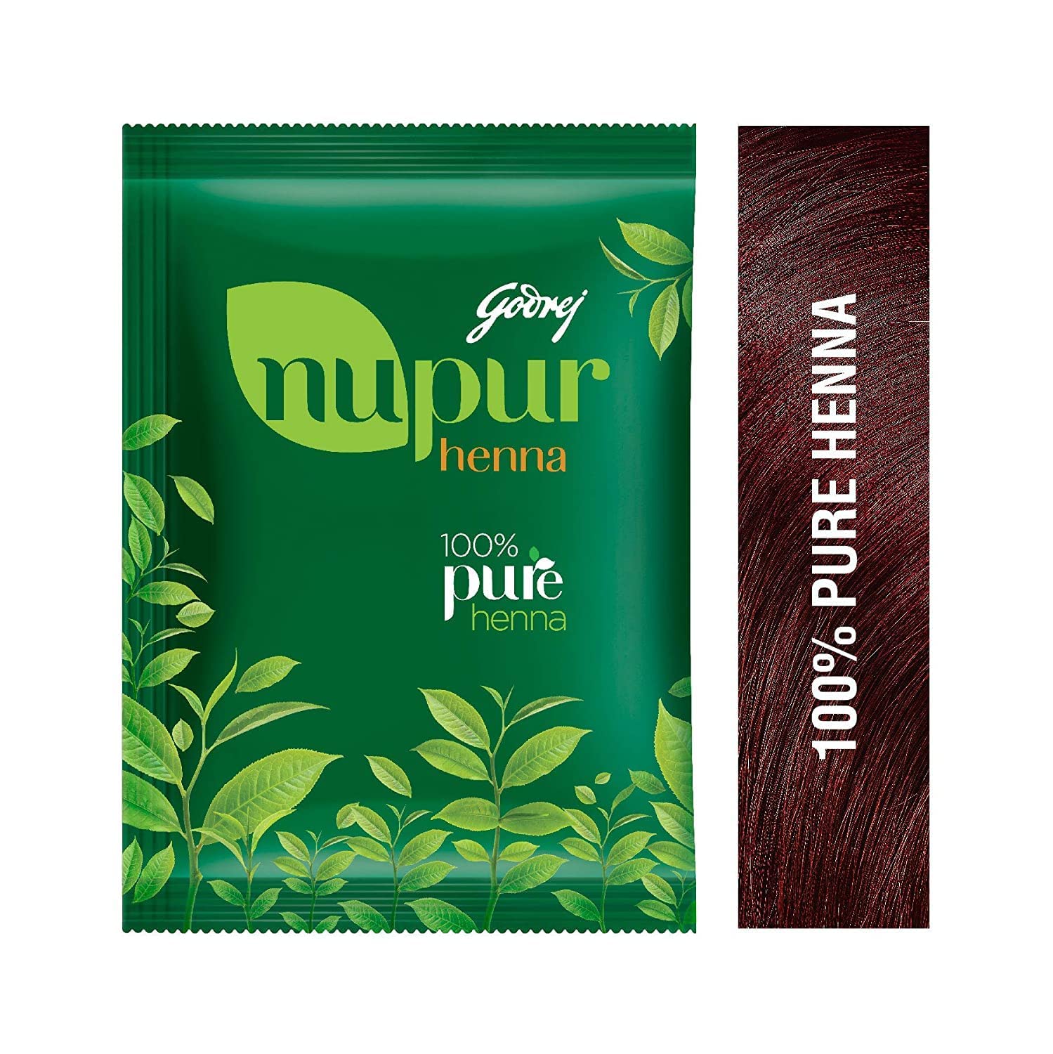 Godrej Nupur Henna applied to hair for rich natural color.