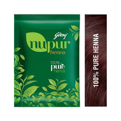 Godrej Nupur Henna applied to hair for rich natural color.