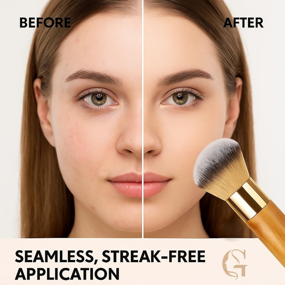 Goerti Kabuki: cerdas densas para mezclar bases y bronces sin manchas.