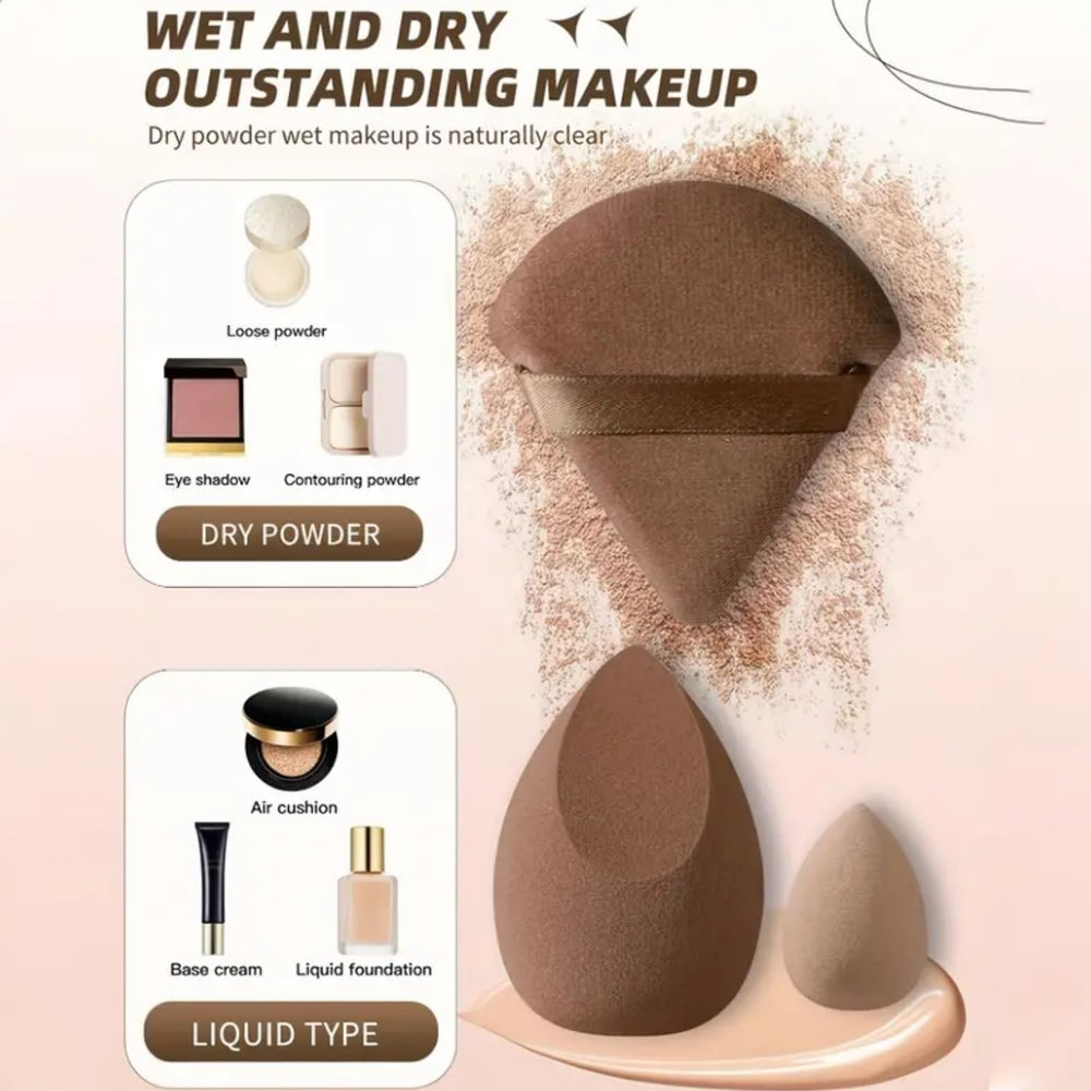 GOERTI foundation sponge works wet or dry for versatile coverage.