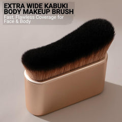 Goerti Large Bronzer Brush applying self-tanner on arms for natural, streak-free glow.