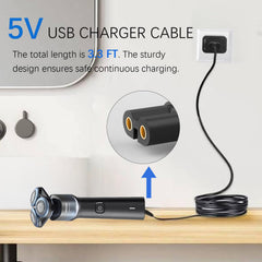 Goffeu USB cable 3.3ft keeps Philips Norelco shaver ready.
