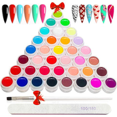 GOFLORDEN kit gel uñas 36 colores para diseños caseros duraderos