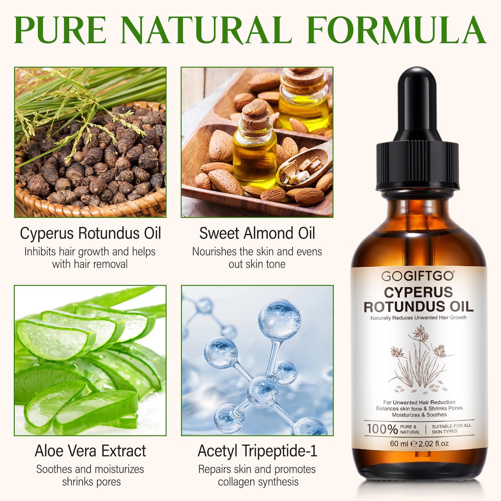 GOGIFTGO Aceite con ingredientes naturales para una experiencia calmante.